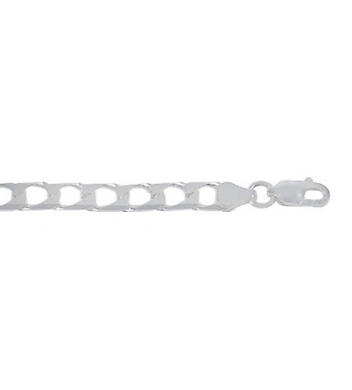 3.5mm Square Curb Chain, 7" - 24" Length, Sterling Silver